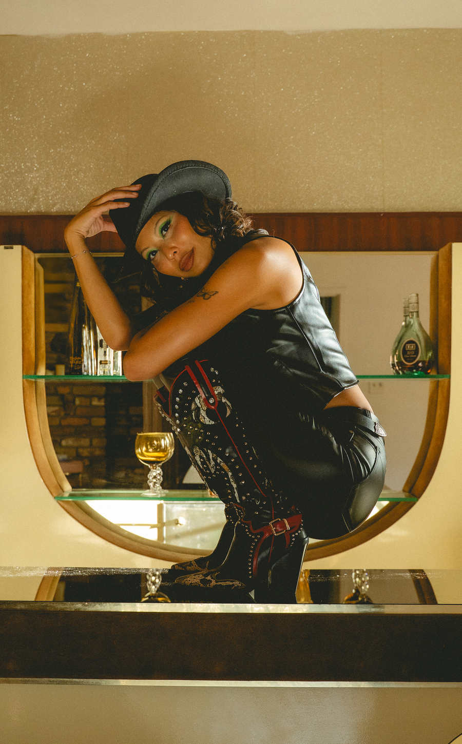 HYPERION-BLACK “CAT” WESTERN BOOT