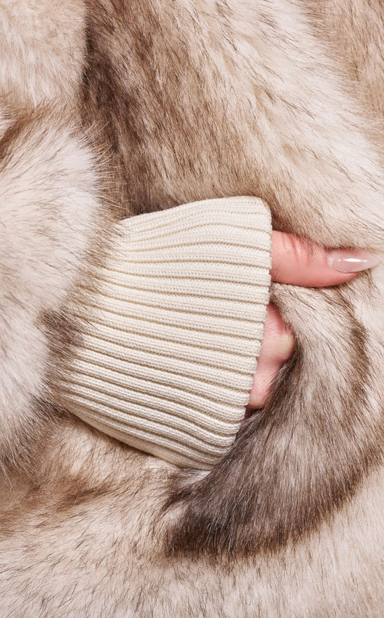 DUSK-CREAM FAUX FUR JACKET