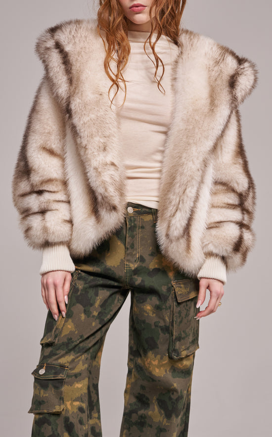 DUSK-CREAM FAUX FUR JACKET