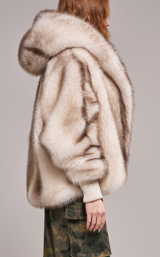 DUSK-CREAM FAUX FUR JACKET