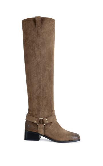 EATHELIN-BROWN OVER THE KNEE MOTO BOOT