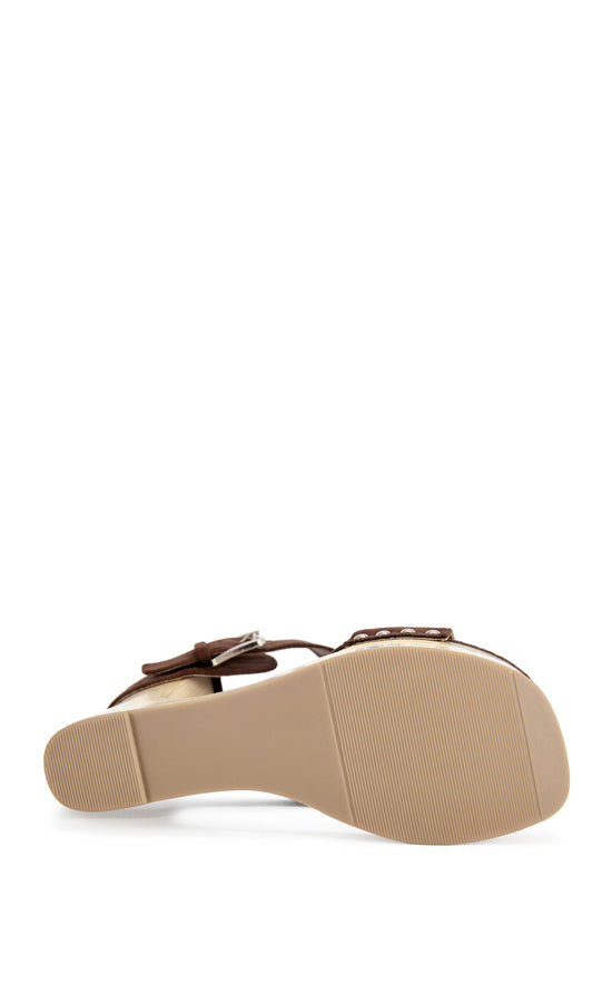 ELGEDI-CHOCOLATE WEDGE SANDAL | AZALEA WANG