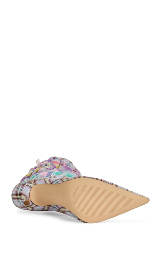 ELODIE-PINKMULTI PLAID STILETTO BOOT
