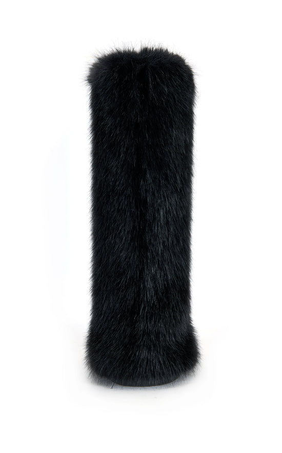 EMIR-BLACK FAUX FUR FLAT BOOT