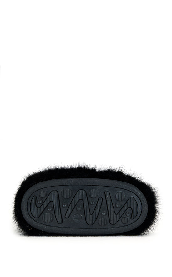 EMIR-BLACK FAUX FUR FLAT BOOT