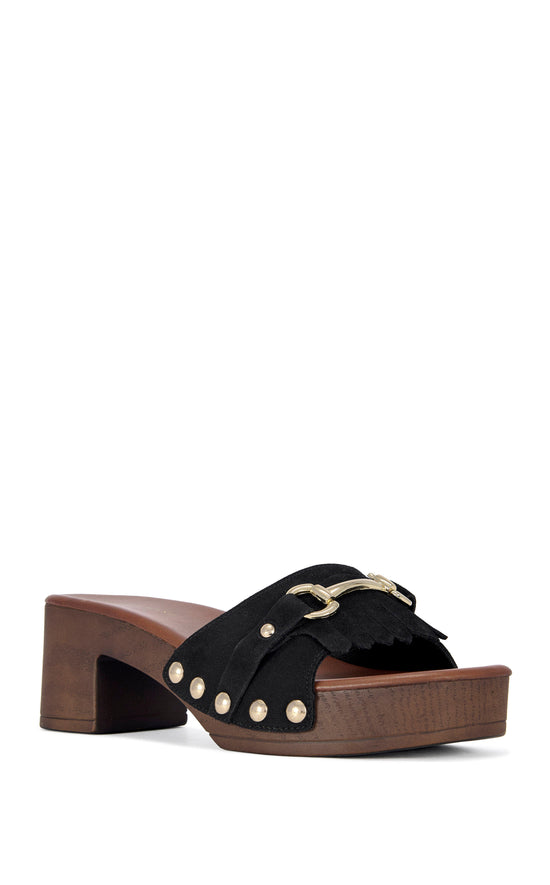 EPSILON-BLACK GENUINE FLATFORM SANDAL