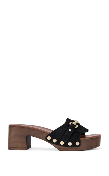EPSILON-BLACK FLATFORM SANDAL | AZALEA WANG