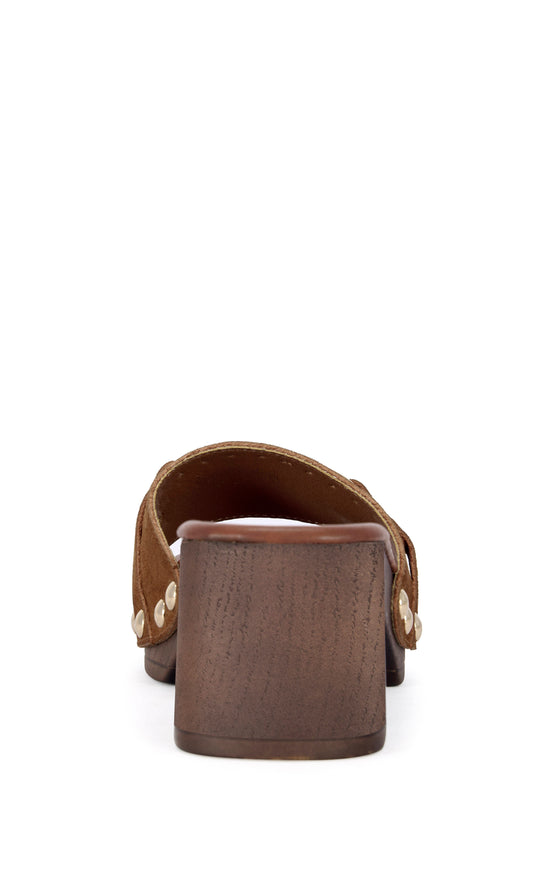EPSILON-BROWN GENUINE SUEDE FLATFORM SANDAL