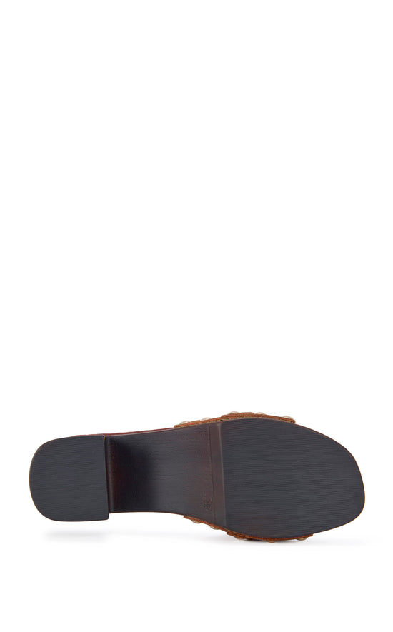 EPSILON-BROWN GENUINE SUEDE FLATFORM SANDAL