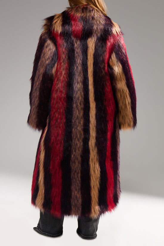 ESMARA-REDMULTI LONG FAUX FUR COAT
