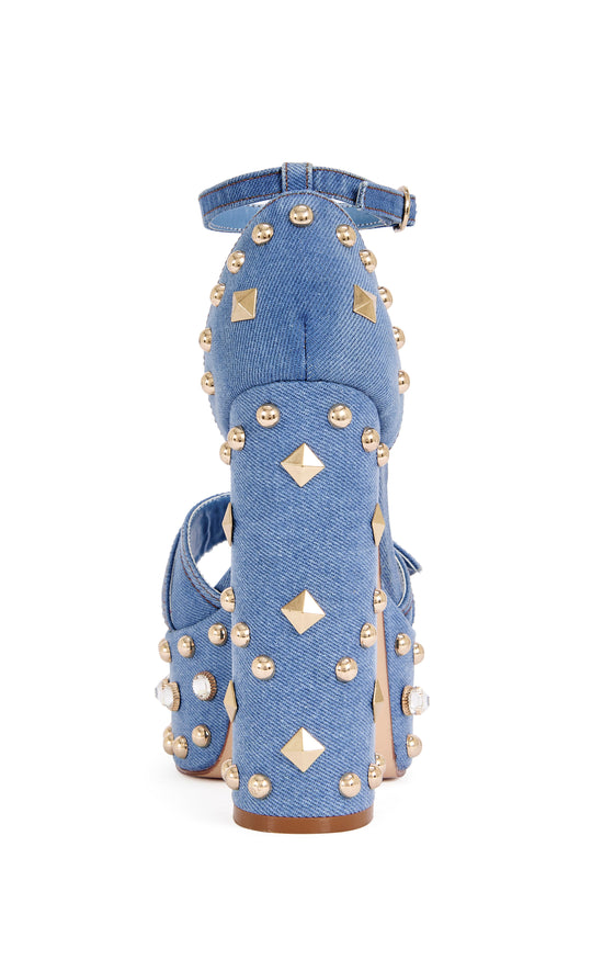 EVGENIA-DENIM PLATFORM SANDAL