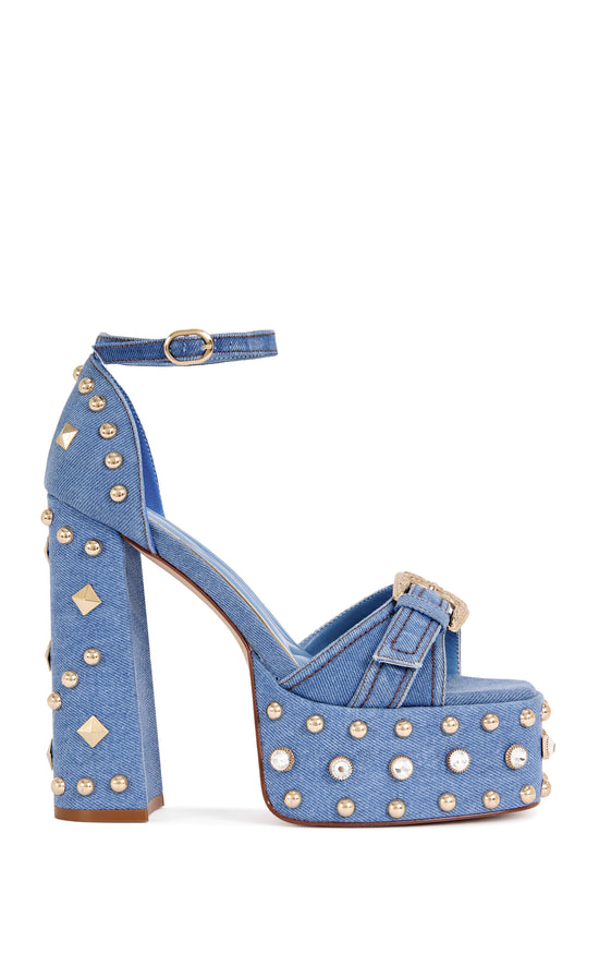 EVGENIA-DENIM PLATFORM SANDAL