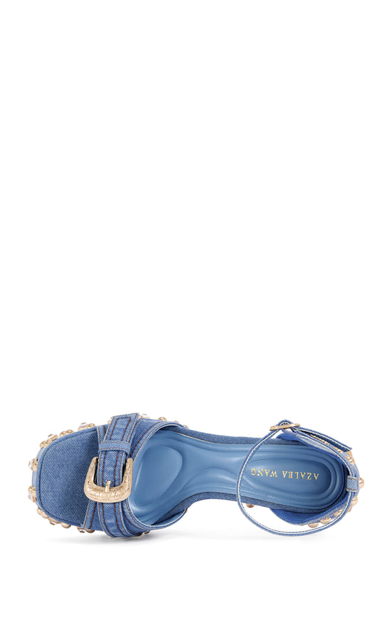EVGENIA-DENIM PLATFORM SANDAL