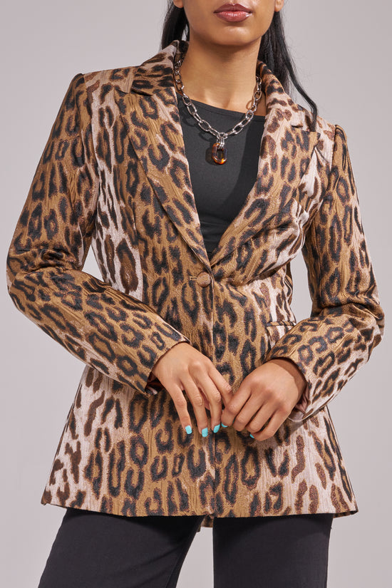 FEMME-LEOPARD TAILORED BLAZER