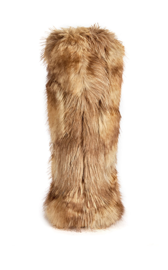 FENNEC-BROWN FAUX FUR FLAT BOOT