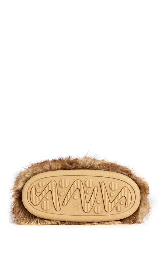 FENNEC-BROWN FAUX FUR FLAT BOOT