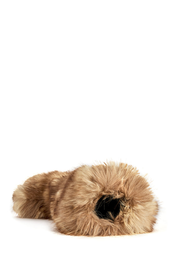 FENNEC-BROWN FAUX FUR FLAT BOOT