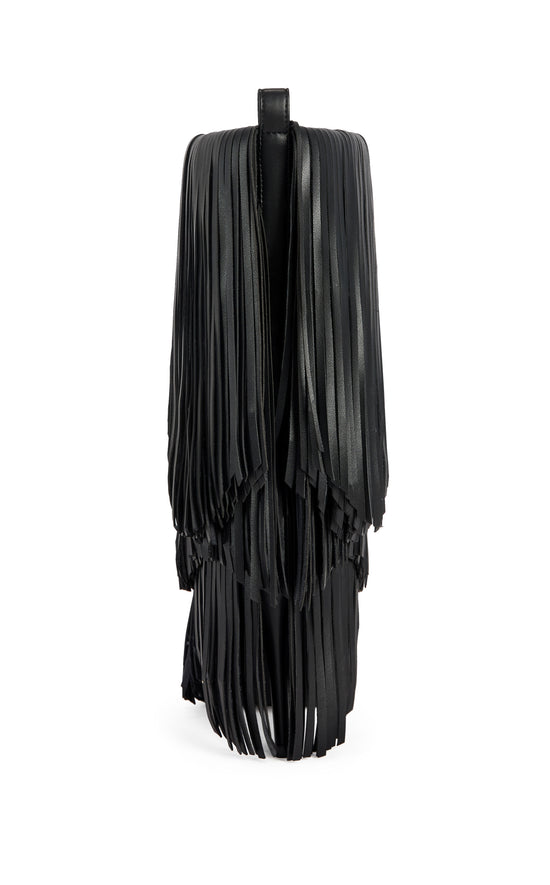 FIFER-BLACK POINTED-TOE FRINGE STILETTO BOOT