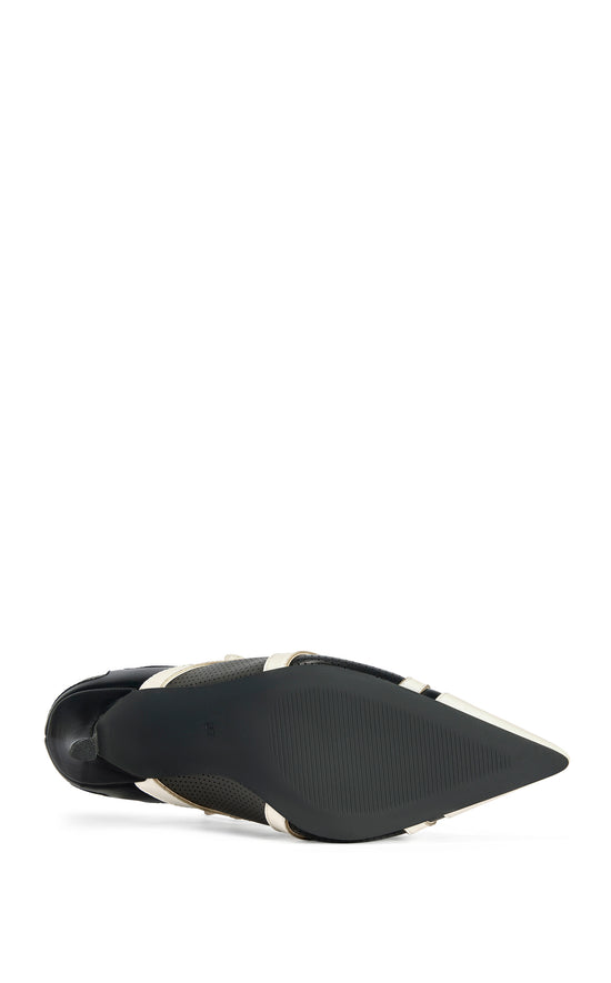 FIRESTRING-BLACKCREAM SPORTY POINT-TOE STILETTO PUMP