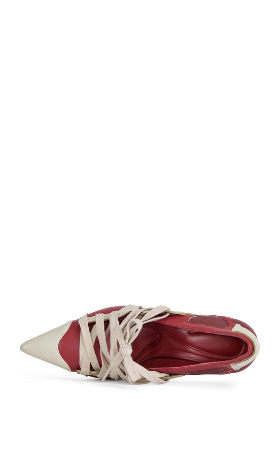 FIRESTRING-REDMULTI LACE-UP STILETTO PUMP