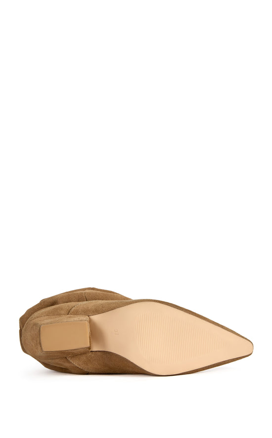 FRANCOISE-CAMEL GENUINE LEATHER BLOCK BOOT