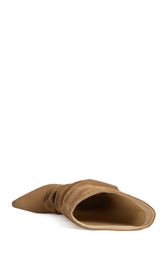 FRANCOISE-CAMEL GENUINE LEATHER BLOCK BOOT