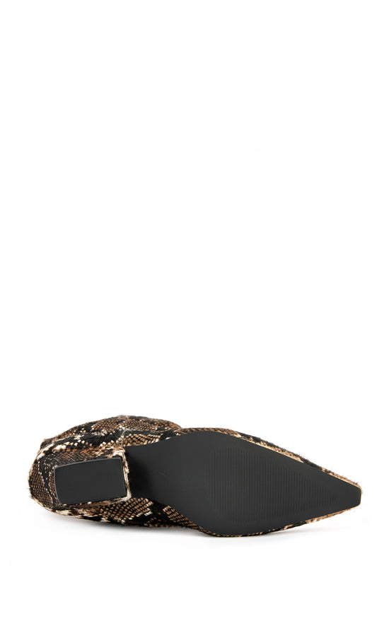 FRANCOISE-SNAKE GENUINE LEATHER BLOCK BOOT