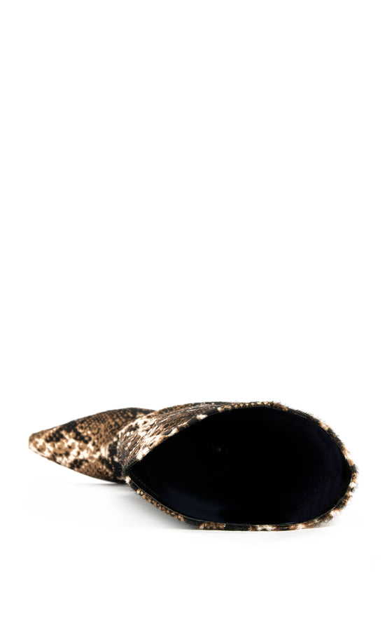 FRANCOISE-SNAKE GENUINE LEATHER BLOCK BOOT