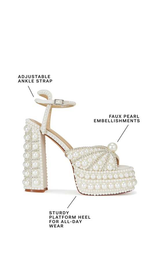 ASTRELLA-WHITE PLATFORM HEELED SANDAL
