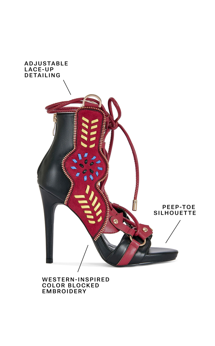 SHAINIA-BLACKMULTI STILETTO SANDAL | AZALEA WANG