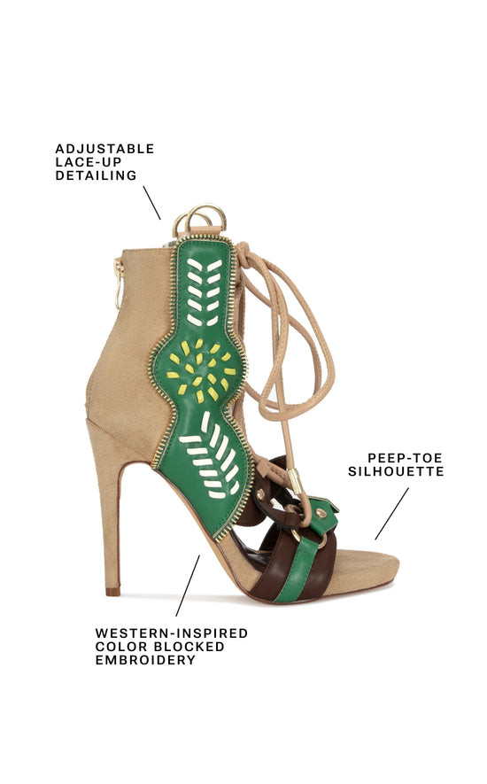 SHAINIA-GREENMULTI STILETTO SANDAL
