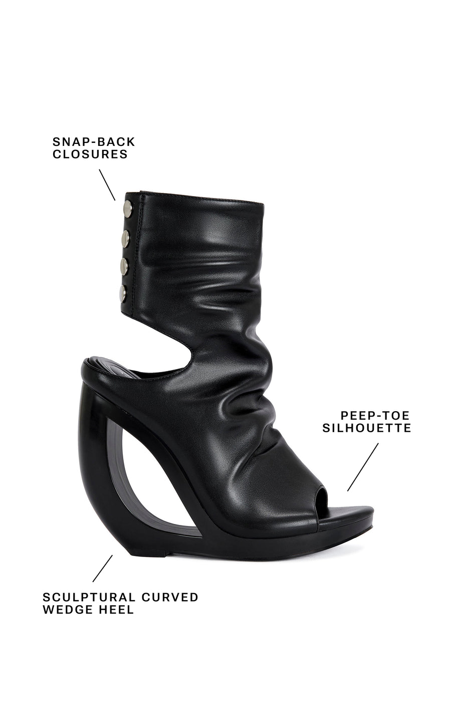ヴァーティゴ/マーキュリー・イヤーズ CIRCOS-BLACK WEDGE SANDAL BOOTIE – Azalea Wang