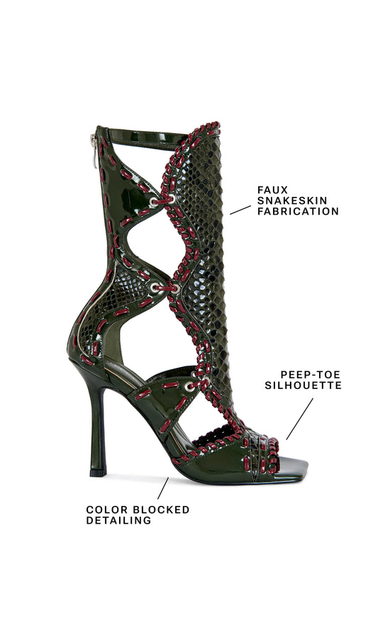 INDRANI-OLIVE STILETTO SANDAL | AZALEA WANG