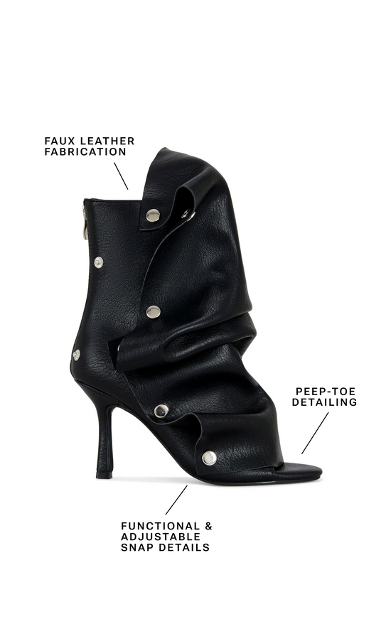 BIRDSONG-BLACK PEEP TOE STILETTO BOOTIE