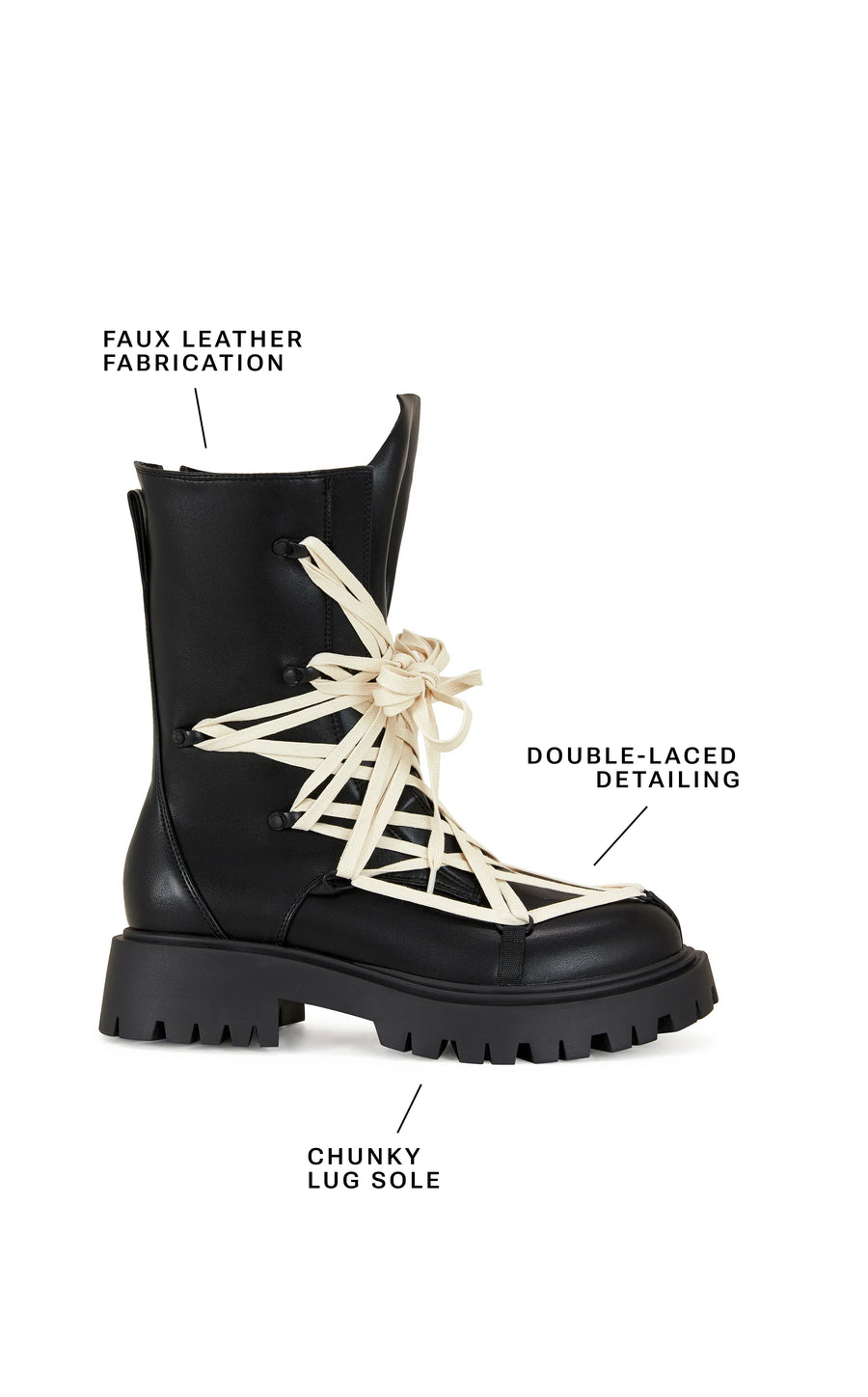 ARJUN LACE-UP COMBAT BOOTIE | AZALEA WANG