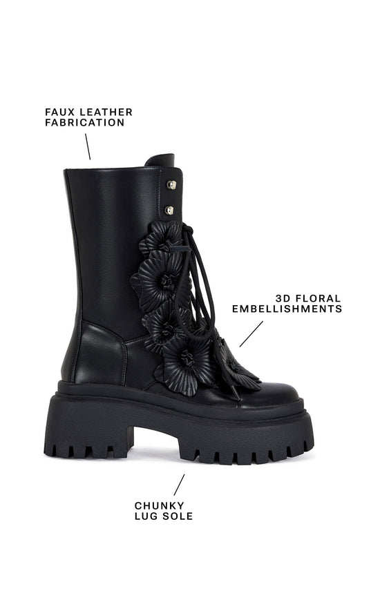 DEVOIR-BLACK FLAT BOOTIE | AZALEA WANG