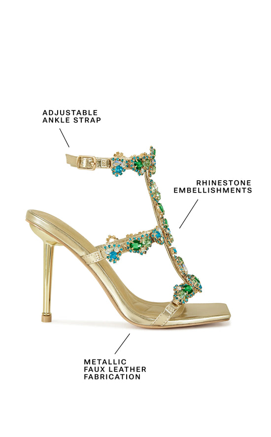 KHAI-GOLD STILETTO SANDAL