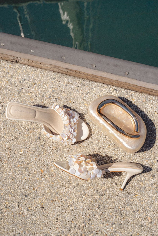 GAURA-CREAM MOTHER OF PEARL STILETTO SANDAL