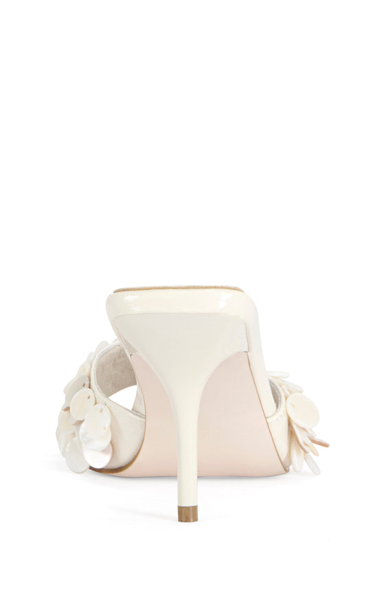 GAURA-CREAM MOTHER OF PEARL STILETTO SANDAL