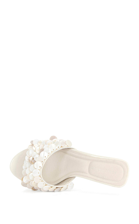 GAURA-CREAM MOTHER OF PEARL STILETTO SANDAL