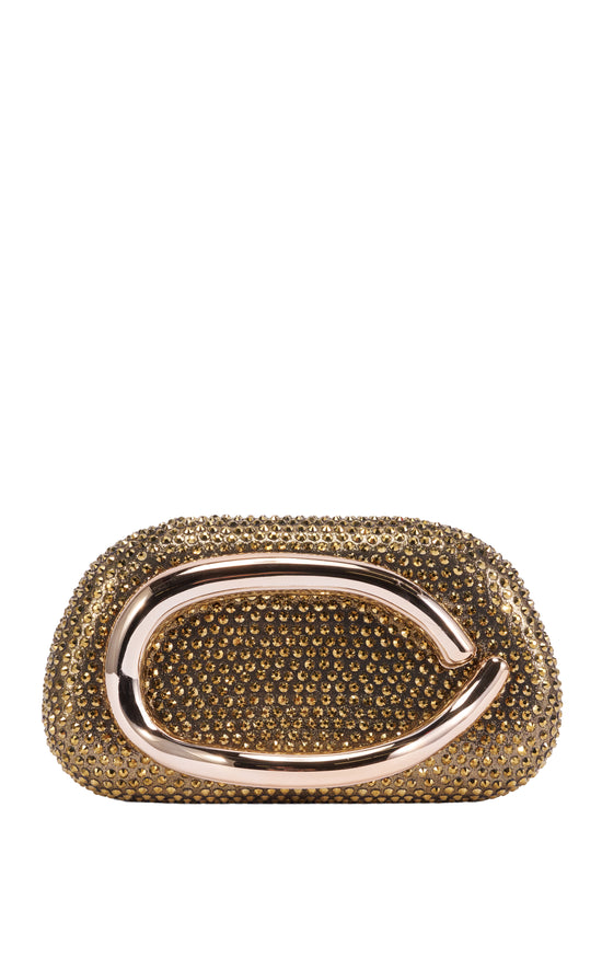 GEMMA-GOLD EMBELLISHED CLUTCH HANDBAG