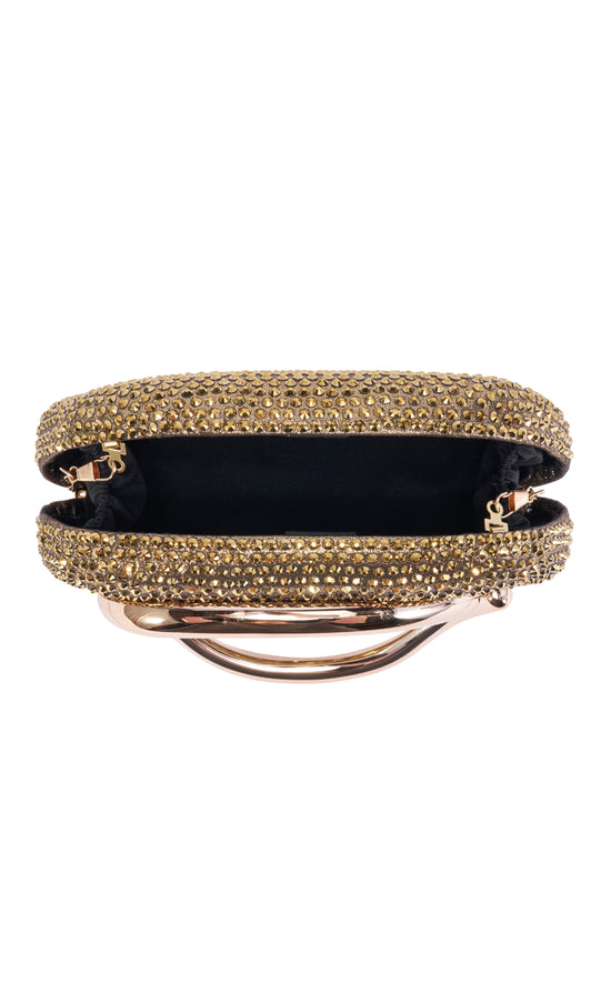 GEMMA-GOLD EMBELLISHED CLUTCH HANDBAG