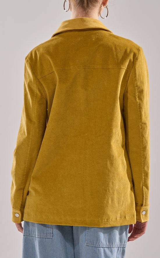 GERALDINE-MUSTARD FLORAL CORDUROY JACKET