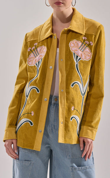 GERALDINE-MUSTARD MOTO OUTERWEAR | AZALEA WANG