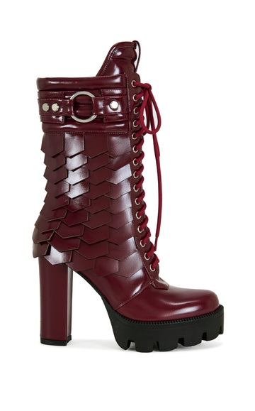 GERNOT-BURGUNDY PLATFORM BOOTIE