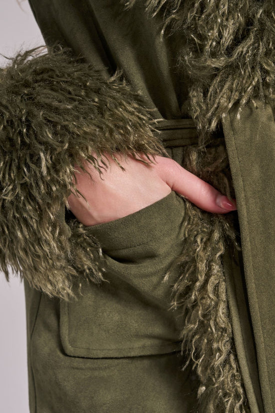 GILDA-OLIVE FAUX FUR JACKET | AZALEA WANG
