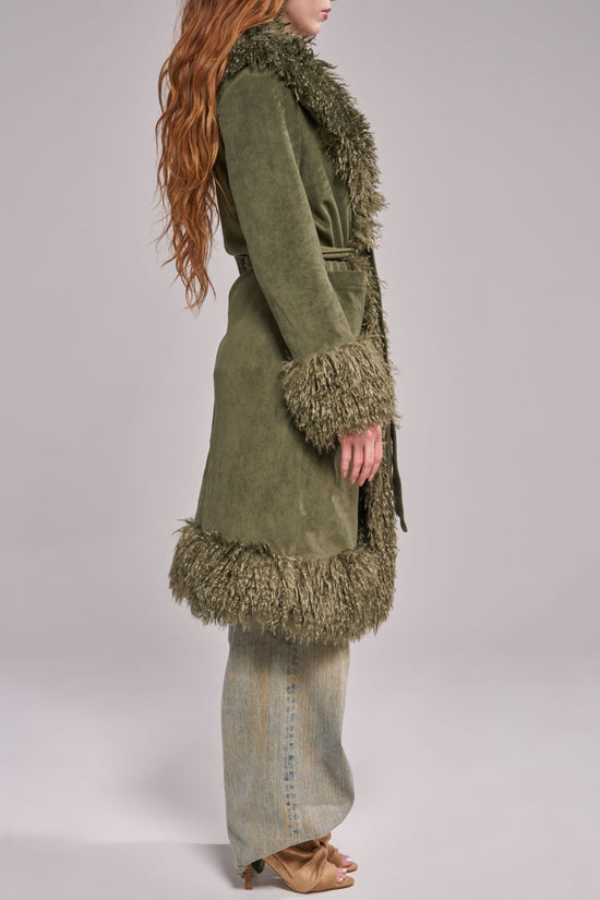 GILDA-OLIVE FAUX FUR JACKET | AZALEA WANG