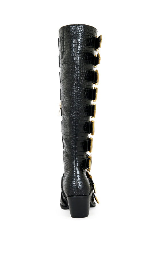 GRAZIANA-BLACK BLOCK BOOT | AZALEA WANG