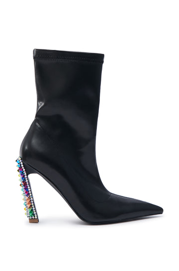 GRYFFON-BLACK MULTI STUDDED STILETTO BOOTIE