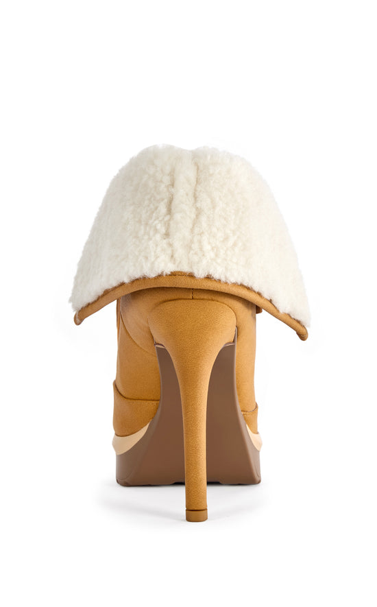 GUST-TAN FUR PLATFORM STILETTO BOOTIE